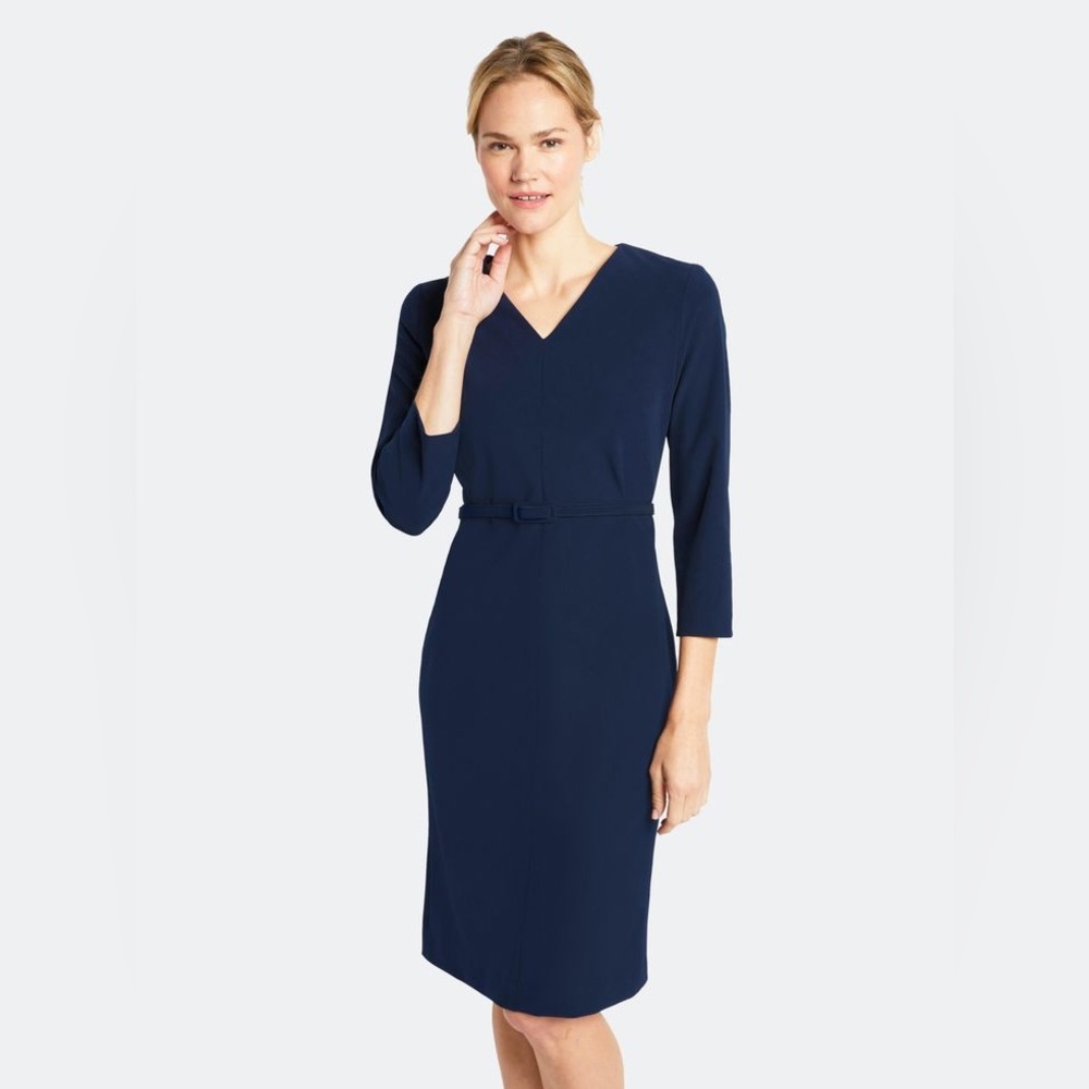 Of Mercer Foster Dress Navy w Belt Size 8